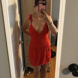 Orange Free People Linen/Cotton blend Summer Dress